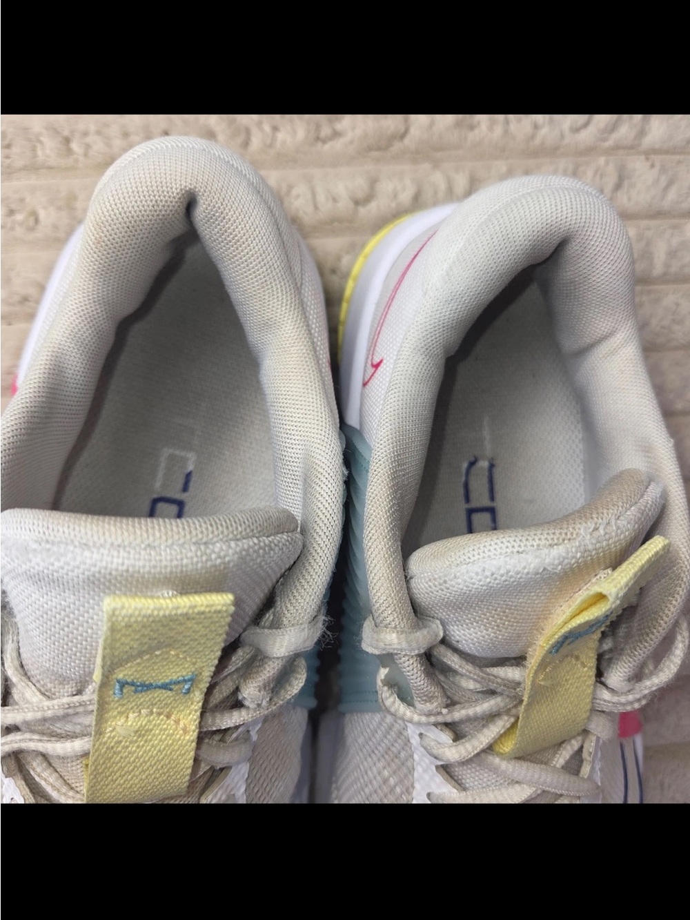 Nike Women's Training Shoes in Beige with Pink & Blue Accents - Picture 6 of 8